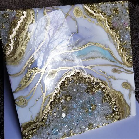 Shop modern resin installation created by thousands of emerging artists from around the world. Geode Inspired Resin Epoxy Original Wall Art in 2020 ...