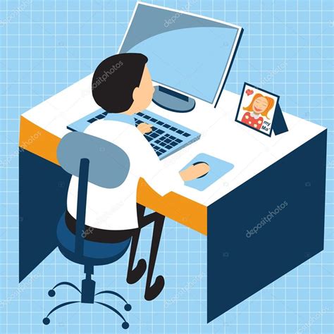 Businessman Computer Work Stock Vector Image By ©stiven 70197245