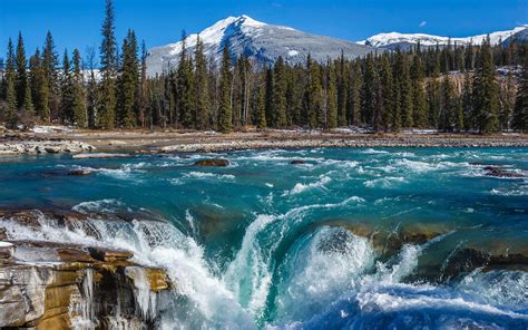 Download Wallpapers Waterfall Mountain River Mountain Landscape