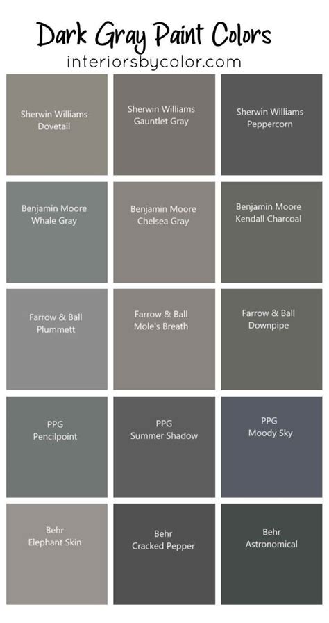 Best Dark Gray Paint Colors In 2023 Dark Gray Paint Colors Dark Grey