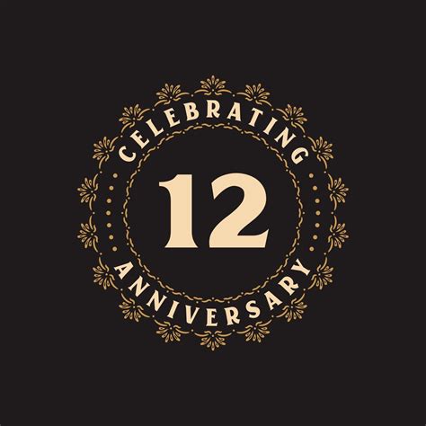 12 Anniversary Celebration Greetings Card For 12 Years Anniversary 2712843 Vector Art At Vecteezy