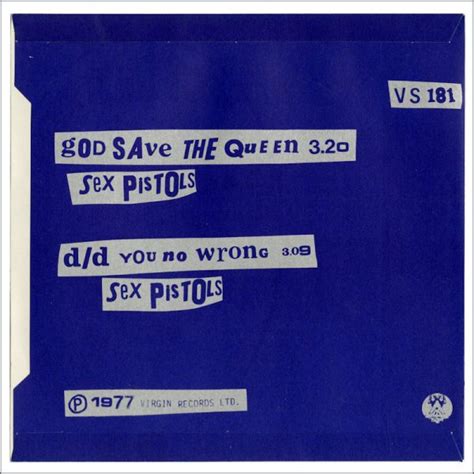 B31541 Sex Pistols 1977 God Save The Queen Virgin Records Vs 181