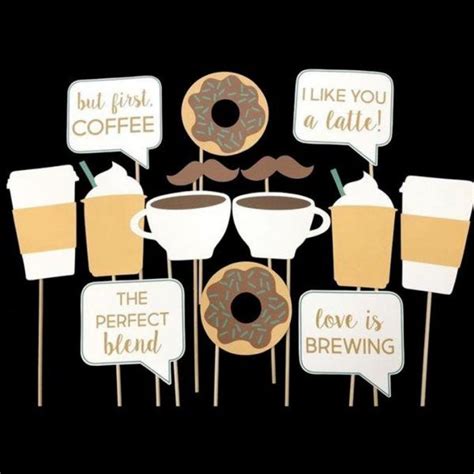 Coffee And Donuts On Sticks With Conversation Bubbles In The Shape Of Doughnuts