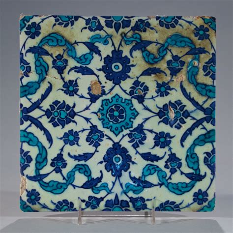 Iznik Pottery Blue And White Tile Circa S Manhattan Art And