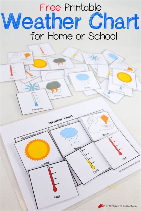 Free Printable Weather Chart for Home or School - | Weather activities