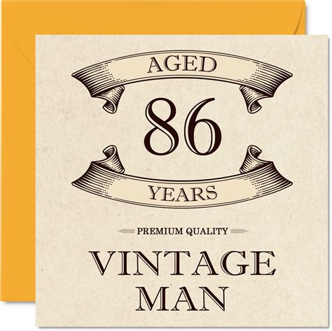 Vintage 86th Birthday Cards For Men Aged 86 Years Fun Birthday Card