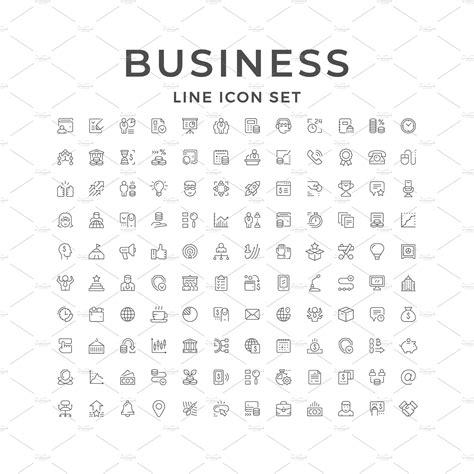 Set Line Icons Of Business Outline Icons ~ Creative Market