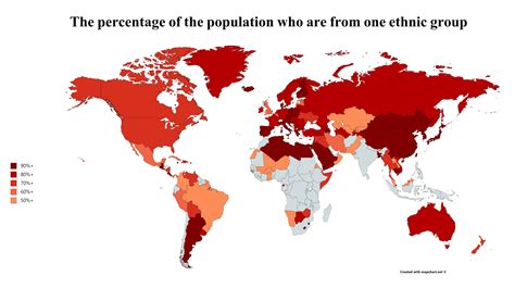 An Ethnic Map That Shows The Percentage Of The Population Who Are From