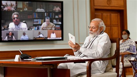 file the prime minister shri narendra modi holding an all party meeting via video conferencing
