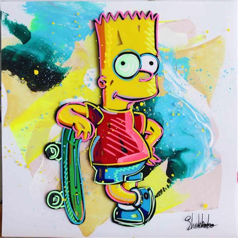 Painting Bart Simpson 268c By Shokkobo Carré Dartistes