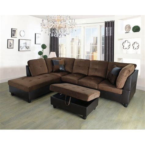Ponliving Furniture Aiden 104 Sectional Sofa Chaise With Ottoman