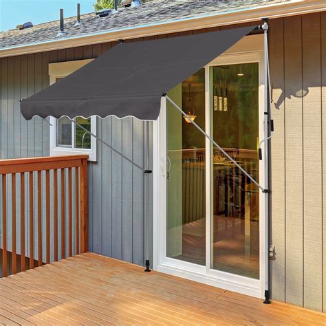 Our motorized awnings have optional sensors that retract the awning automatically if high winds are detected. Outsunny 6.6'x5' Patio Adjustable Awning Retractable Shade ...