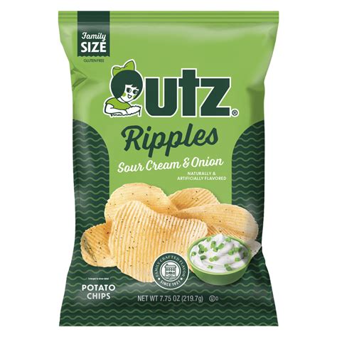 Utz Potato Chips Ripples Sour Cream And Onion 775 Oz Snacks Fast