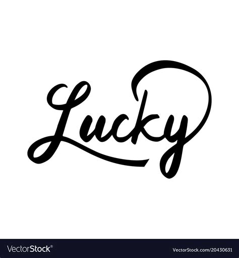 Lucky Word Lettering Royalty Free Vector Image