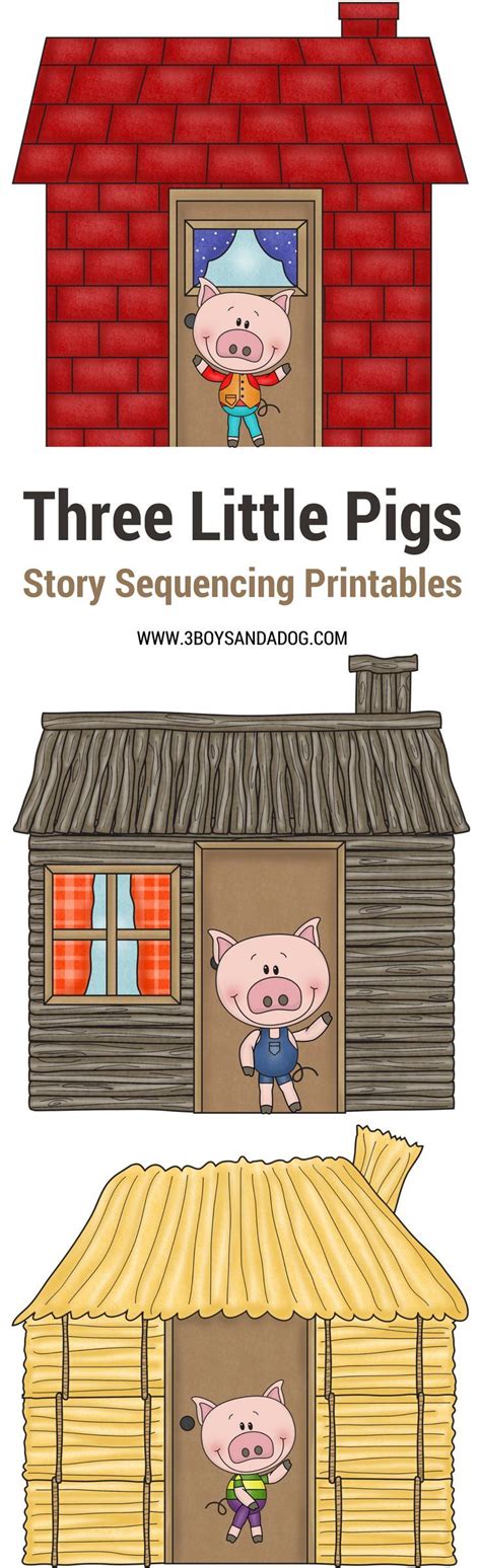 Three Little Pigs Story Sequencing Printable Cards Three Little Pigs