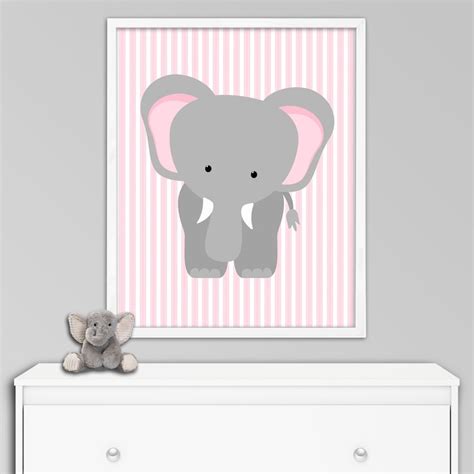 Elephant Nursery Art Zoo Baby Room Decor Jungle Nursery Print Etsy