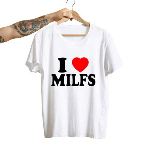 i love milfs i heart hot moms printed t shirts women cotton short sleeve casual t