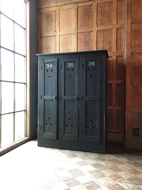 Antique Wood Lockers Set Of 3 Lockers Mudroom Lockers Entryway