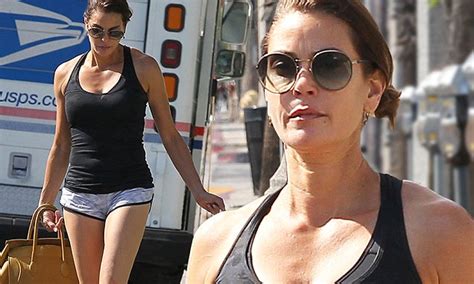 Teri Hatcher 49 Defies Her Years As She Shows Off Her Toned Legs In A