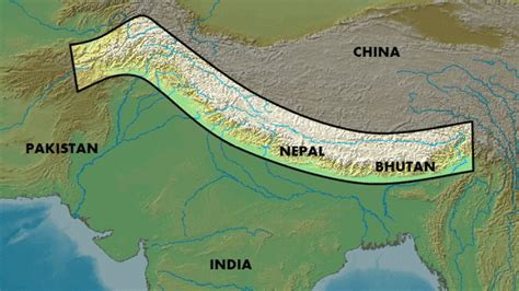 Himalayas On A Map Map Of The World