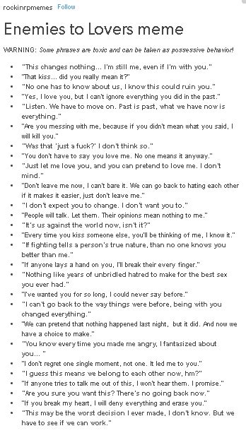 A figure skating olympic hopeful's struggle to balance love, family and fragile mental health as her dream of winning takes a dizzying hold. Enemies to Lovers meme #writingprompts | Writing dialogue ...