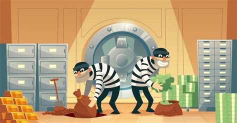 Robbing A Bank Cartoon