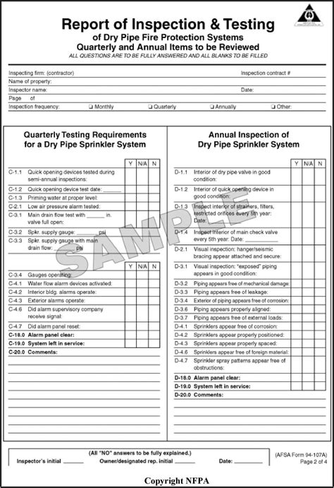 Nfpa Sprinkler Inspection Forms Form Resume Examples A Kn Ly Jg SexiezPicz Web Porn