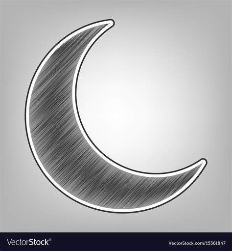 Moon Sign Pencil Sketch Royalty Free Vector Image
