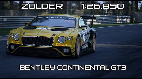 Zolder Hotlap 1 26 850 Bentley Continental GT3 ONBOARD Assetto