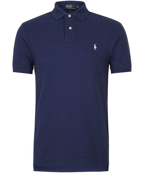 Lyst Polo Ralph Lauren Navy Slim Fit Cotton Polo Shirt In Blue For Men