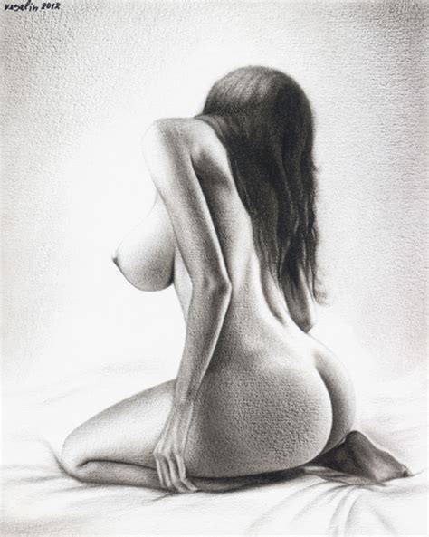 Original Nude Pencil Drawing By Milena Valchanova Original Artwork The Best Porn Website