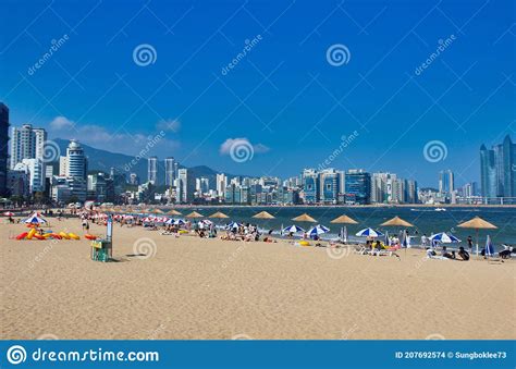 Sunny Summer Gwangalli Beach Busan South Korea Asia Editorial Stock