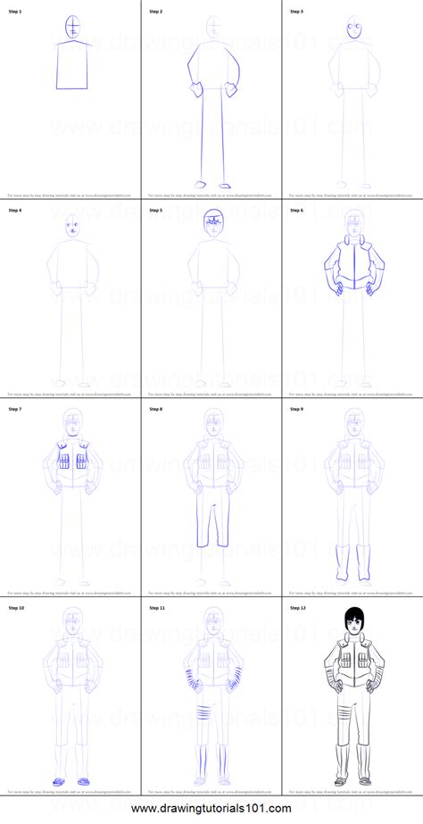 How To Draw Rock Lee From Naruto Printable Drawing Sheet By