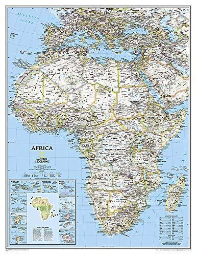 National Geographic Africa Classic Enlarged Wall Map Laminated 35
