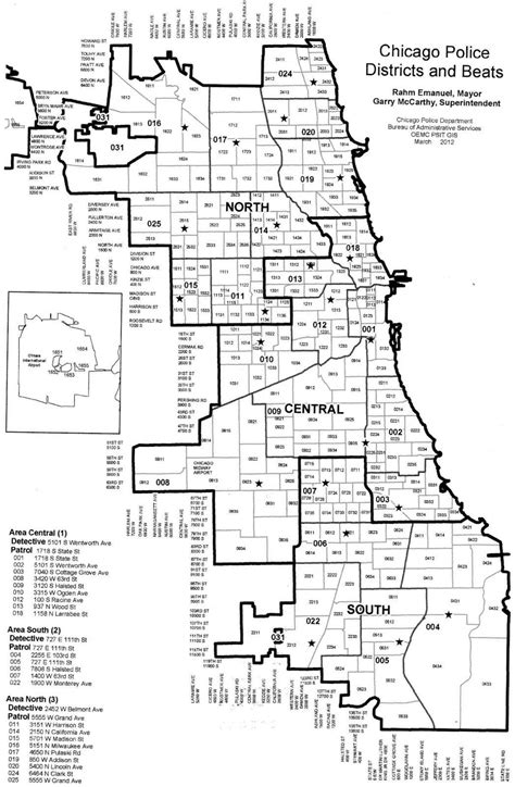 Chicago Police District Map Police Districts Map Of