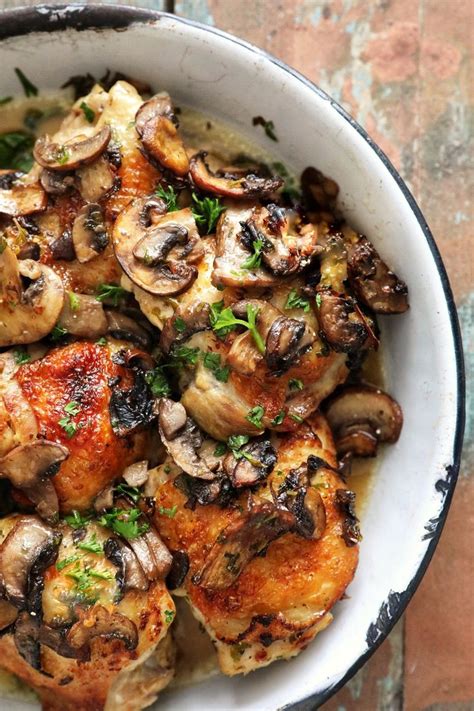 Oven Roasted Chicken with Mushrooms and White Wine | Recipe | Oven ...