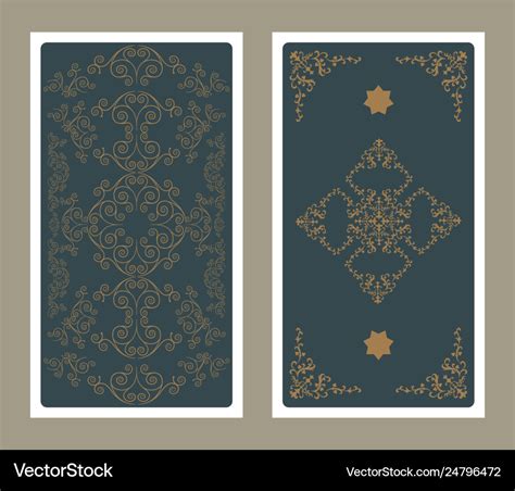 Back Tarot Card Decorated With Ornamental Vector Image