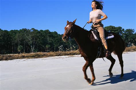 Woman Riding Galloping Horse Raised Vibration
