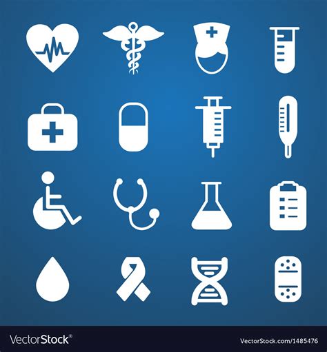 Medical Icons White Royalty Free Vector Image Vectorstock