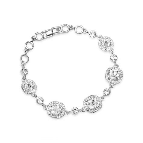 Rhodium Plated Crystal Bracelet B19394 Bracelets And Bangles From