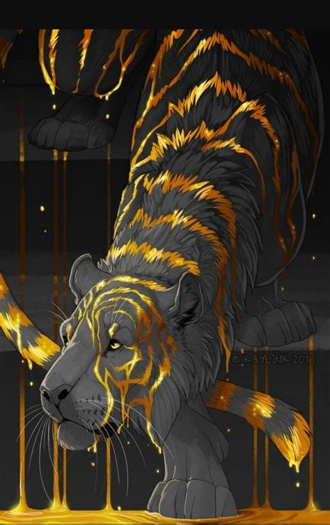 Golden Tiger Mythical Creatures Art Tiger Art Cat Art
