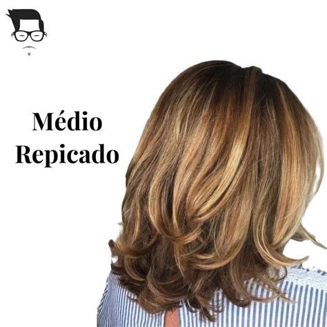 Corte de cabelo feminino médio repicado Especialista em corte de cabelo