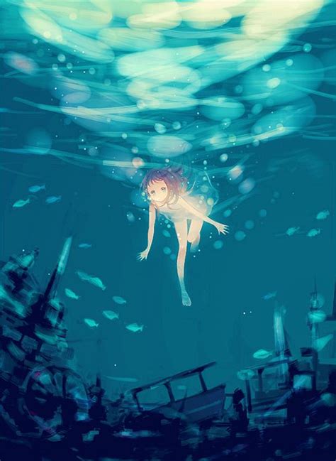 102 Best Anime Underwater Images On Pinterest Anime Girls Anime Art
