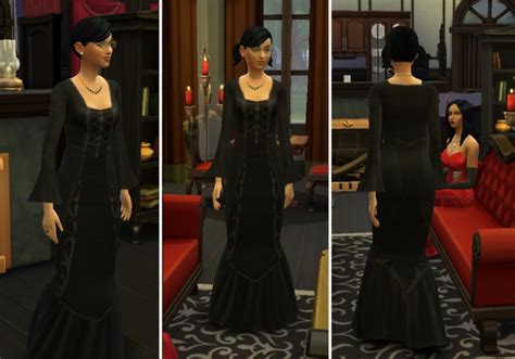 Cassandra Goth Dress By Kiara24 At Mod The Sims Sims 4 Updates
