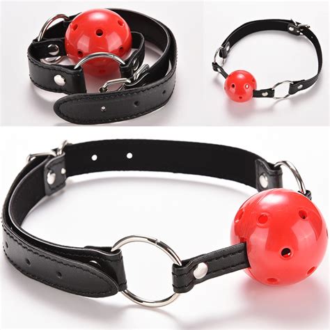 Pu Leather Band Mouth Gag Female Oral Fixation Mouth Stuffed Ball Flirting Bdsm Sex Toy Party