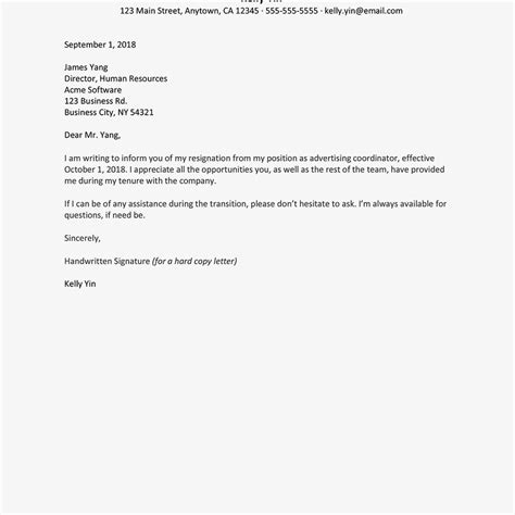 Resignation Letter Singapore Word Format Resignation Letter Format In