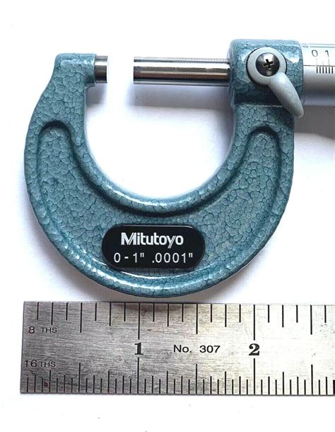 0 1 Micrometer Mitutoyo 103 135 0001 Friction Thimble Carbide Face
