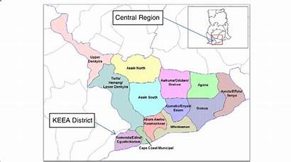 Map Central Region Ghana District Keea Showing