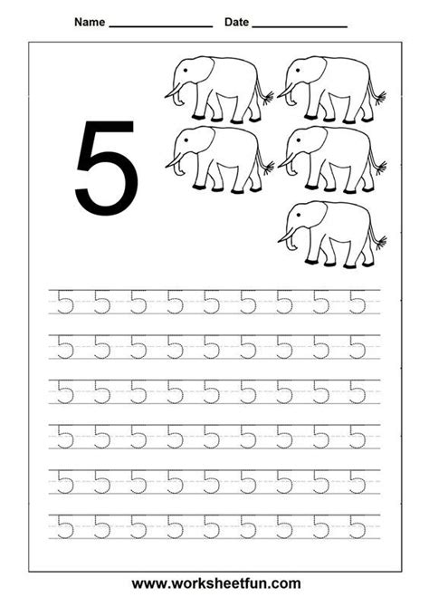 Number Tracing Worksheet 5 Tracing Worksheets Kindergarten