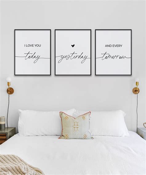 I Love You Today Yesterday And Every Tomorrow Quote Printable Poster Set Of 3 Pieces His